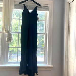 Jarlo Midnight Blue Satin Evening Gown